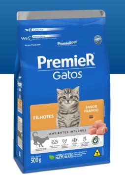 Racao Premier Gatos Filhotes Frango 500 Gr