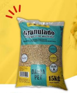 Areia Granulado Madeira 15 Kg (dahra Pet)