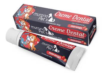 Creme Dental Murano Pets Morango Cx 90g
