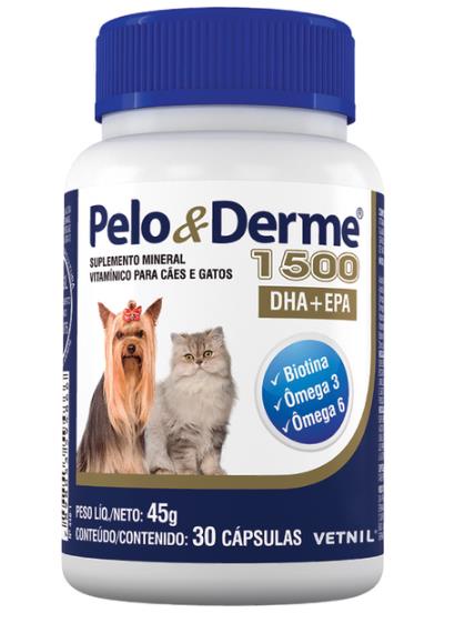 Pelo e Derme 1500mg 30cp Vetnil