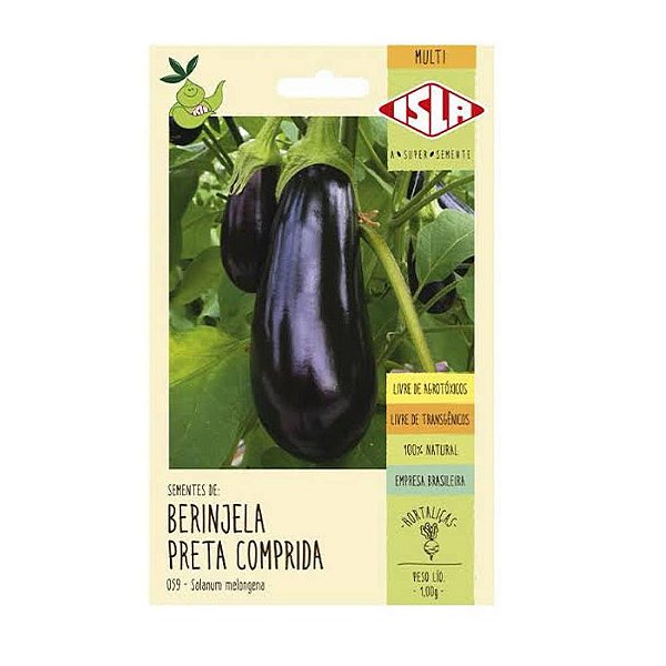 Semente Berinjela Preta Comp. 1g