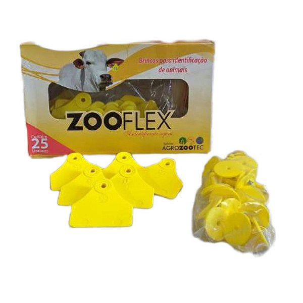 Brinco Liso Grande Amarelo Zooflex C/25u