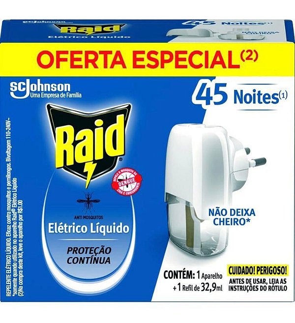 Raid Anti-Onseos 45 Noites Aparelho + Refil 32.9ml