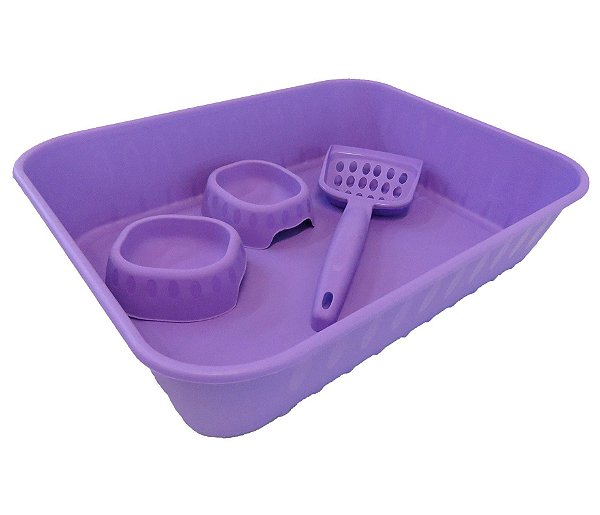 Kit Bandeija Happy Cat Lilas 43x33x10cm