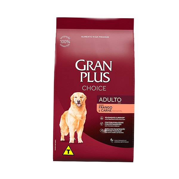 Racao Gran Plus Choice Cao Ad Frango e Carne 15kg
