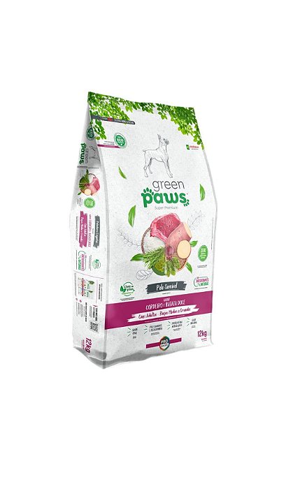 Racao Green Paws Cao Adulto R.M.g - Cordeiro e Batata Doce 12kg