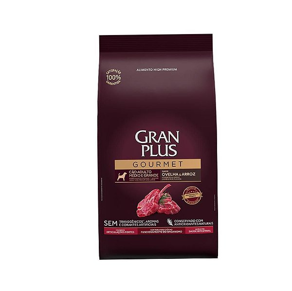 Racao Gran Plus Goumert Cao Ad R.M.g Ovelha e Arroz 15kg