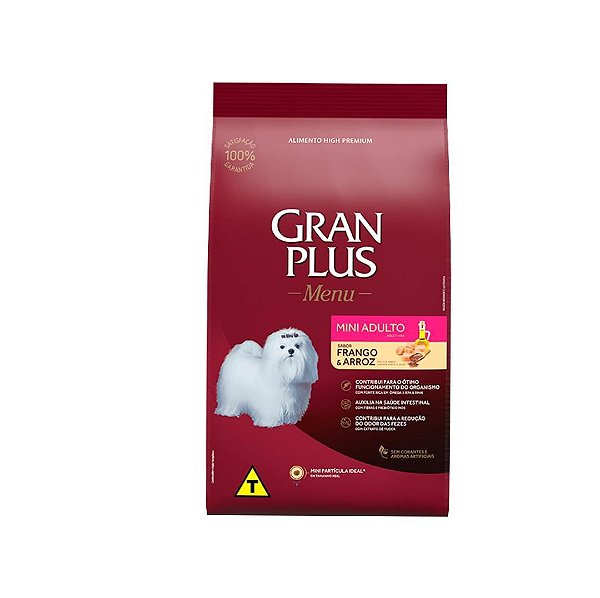 Racao Gran Plus Menu Cao Ad Mini  Frango e Arroz 10kg