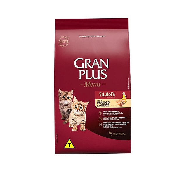 Racao Gran Plus Menu Gato Filhote Frango e Arroz 10kg