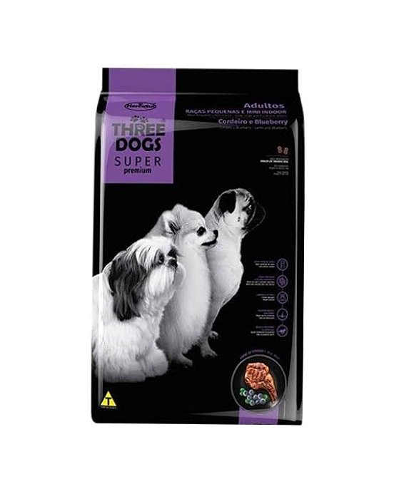 Racao Three Dogs Sp Ad Peq Mini Cordeiro 10,1kg
