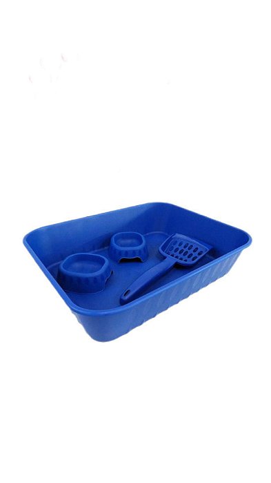 Kit Bandeija Happy Cat Azul Bic 43x33x10cm Mx3114