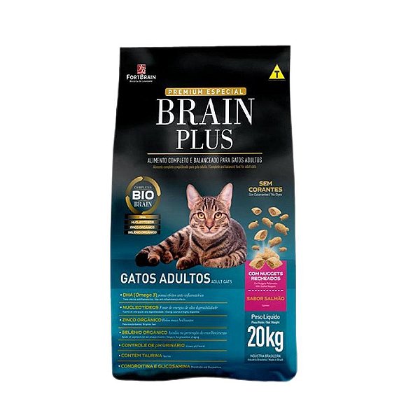 Racao Brain Plus Gatos Salmao 15 Kg