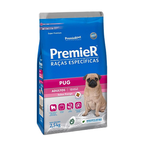 Racao Premier Pug Adulto 2,5 Kg