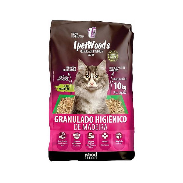 Areia Granulado de Madeira Ipetwoods 2 Kg