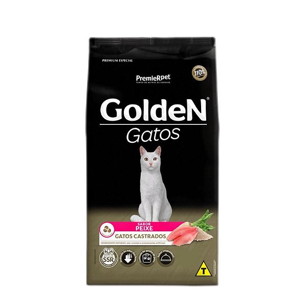 Racao Golden Gatos Castrado Peixe 1 Kg