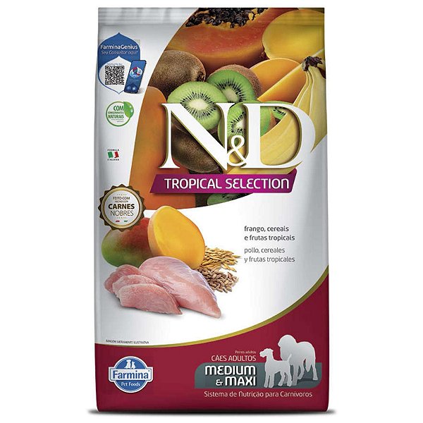 Racao Nd Tropical Selection Can Adt Md/mx Frango 10,1kg