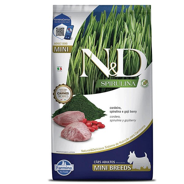 Racao Nd Spirulina Can Adult Mini Cordeiro 2kg