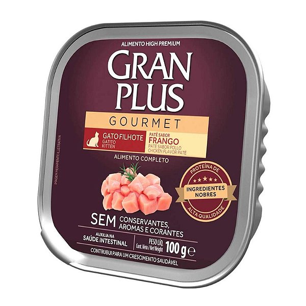 Pate Gran Plus Gato Filhote Frango 100g