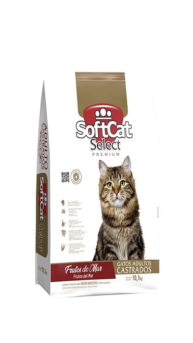 Racao Soft Cat  Select Castrado  10,1kg