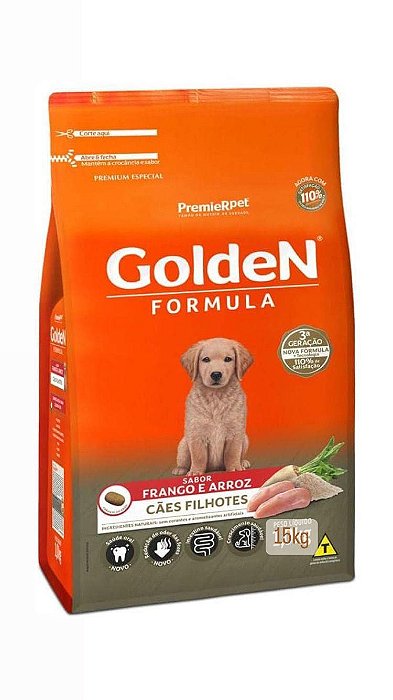 Racao Golden Filhote Frango e Arroz 15 Kg
