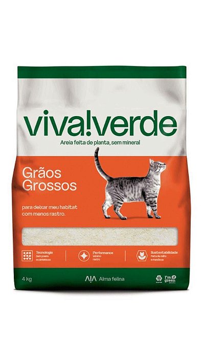 Areia Viva Verde Graos Grossos 4kg - Forpets