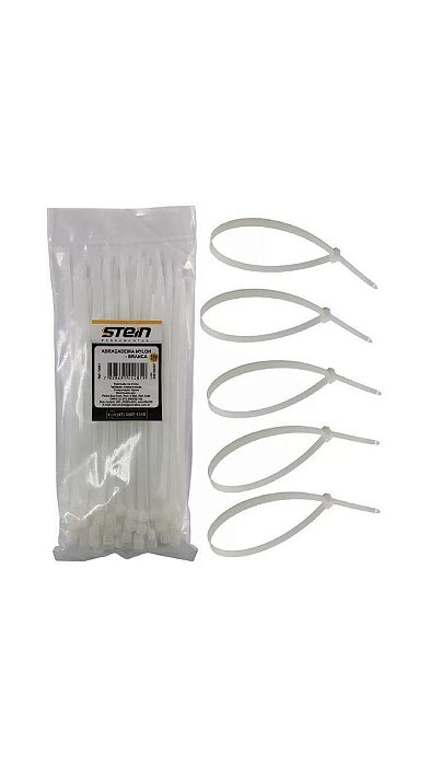 Abracadeira Nylon Branca 200mmx4,8mm - Cassul