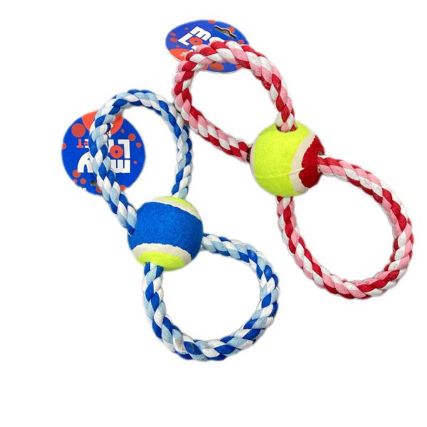 Brinquedo Corda Cruzada C/bola Tenis - Pet Service