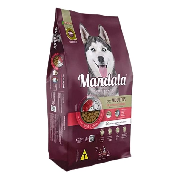 Racao Mandala Cao Adulto Carne Arroz  14 Kg