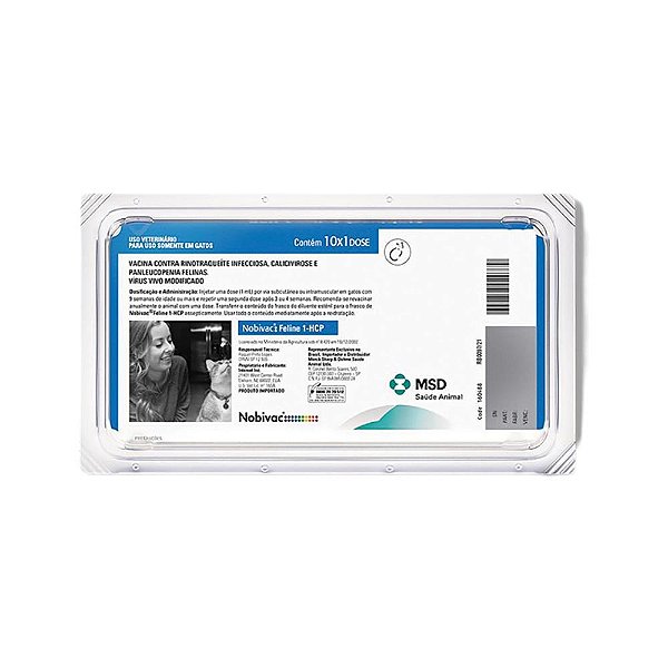 Vacina Nobivac Feline 1hcp 10x1 Dose Etica
