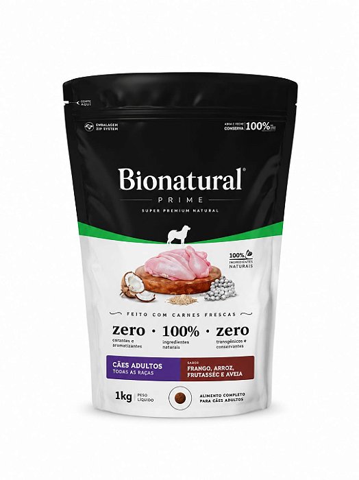 Racao Bionatural Caes R.P Ad Frango 1kg
