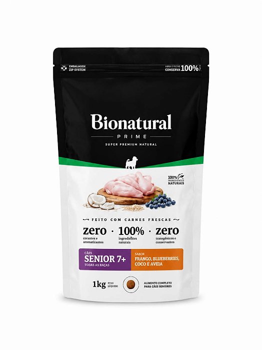 Racao Bionatural Caes R.P Senior +7 Frango 1kg