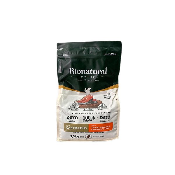 Racao Special Bionatural Gatos Ad Castrado Salamo 1,5kg