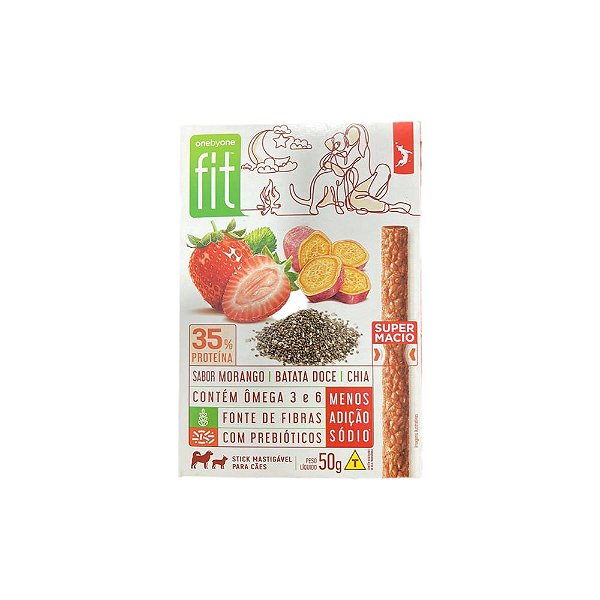 Petisco Onebyone Fit Sabor Morango Batata Doce e Chia 50g