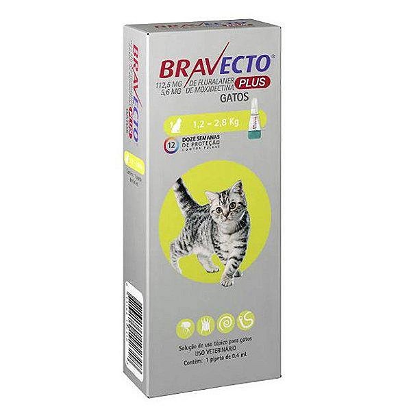 Bravecto Transdermal Plus Gatos 112,5mg 1,2 a 2,8kg