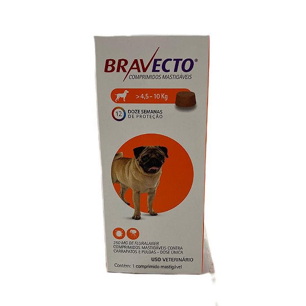 Bravecto Para Caes 250mg 4,5 a 10kg