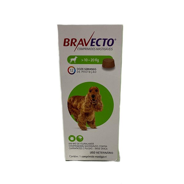 Bravecto Para Caes 500mg 10 a 20kg