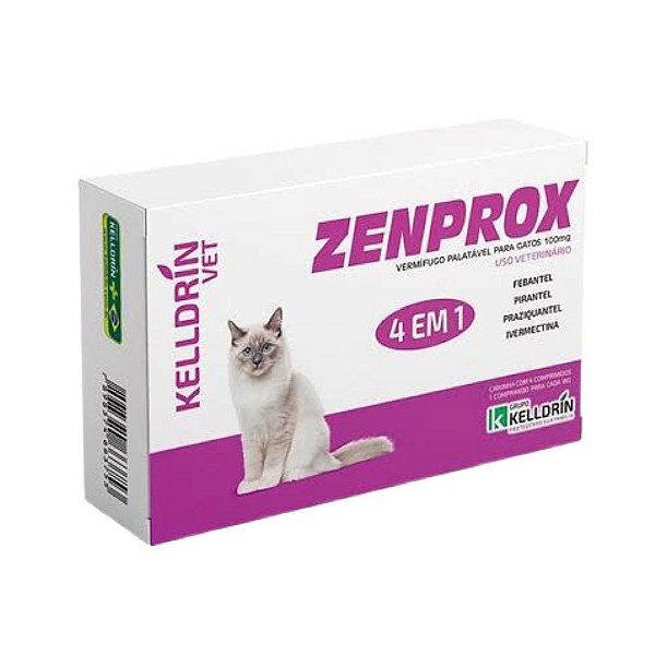 Zenprox Vermifugo Palatavel Gatos 100mg 1 Comp / 1kg