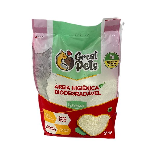 Areia Great Pets Biodegradavel Grossa - 2kg