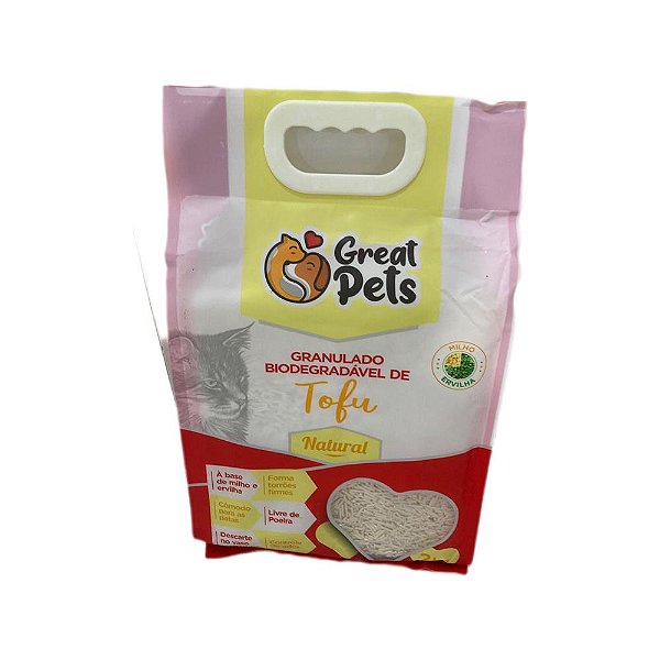 Areia Great Pets Bio de Tofu 2kg - Natural