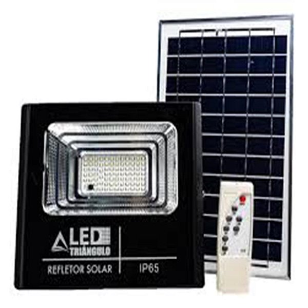 Refletor Led Solar 60w Cont.Rem.triangul