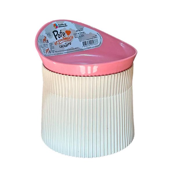 Comedouro Pote Ergonomico Gato 390ml - Rosa Pastel