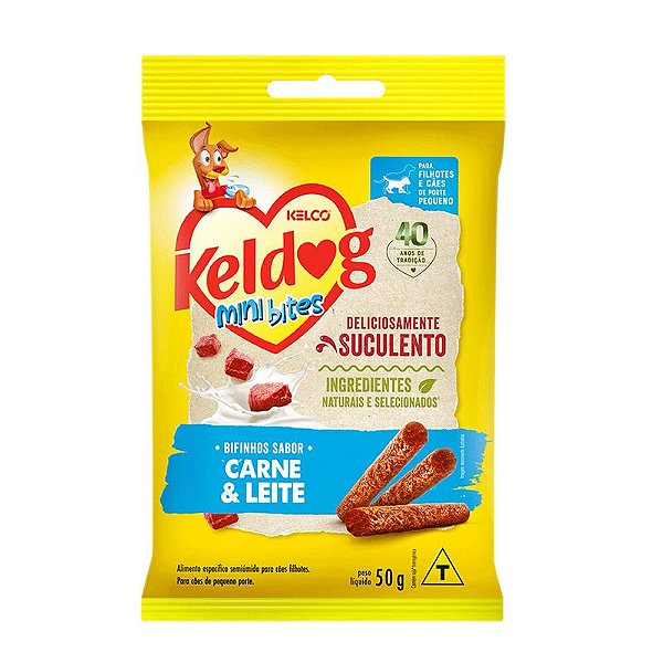 Bifinho Keldog Mini Bites Carne e Leite 50g