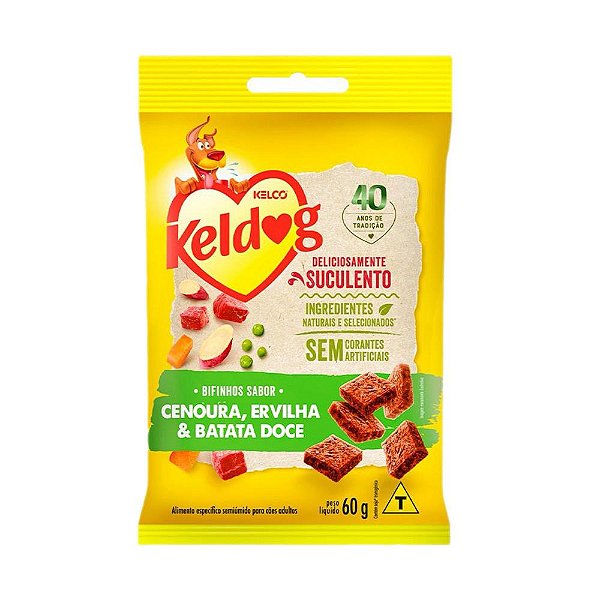 Bifinho Keldog Cenoura, Ervilha e Batata Doce 60g