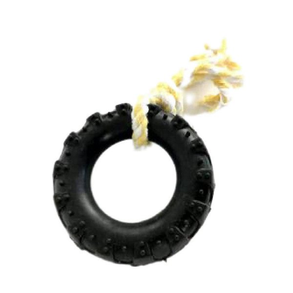 Brinquedo Pneu Black C/corda Pequeno - 2d Pet