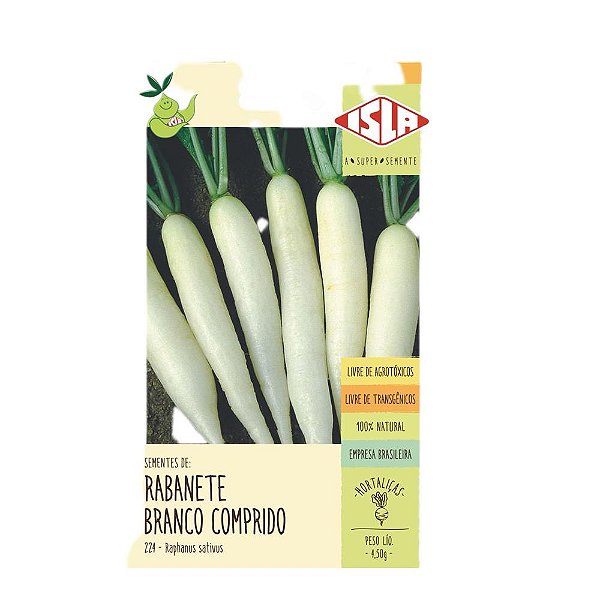 Semente Rabanete Branco 4,5g