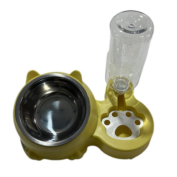Comedouro Bebedouro Cat 500ml - Amarelo