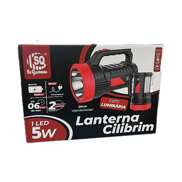Lanterna Holofote 5w C/luminaria Sq-3812 - Essencial