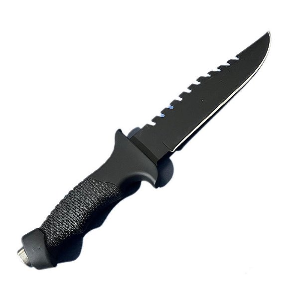 Faca Esportiva C/bussola Preta Id-0535c - Essencial