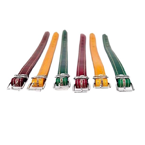 Coleira Couro Slim 99 - Bicho Com Luxo