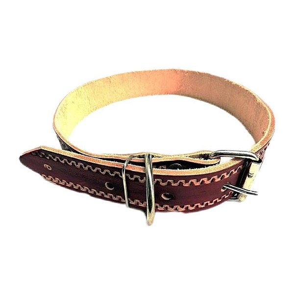 Coleira Couro Slim 100 - Bicho Com Luxo